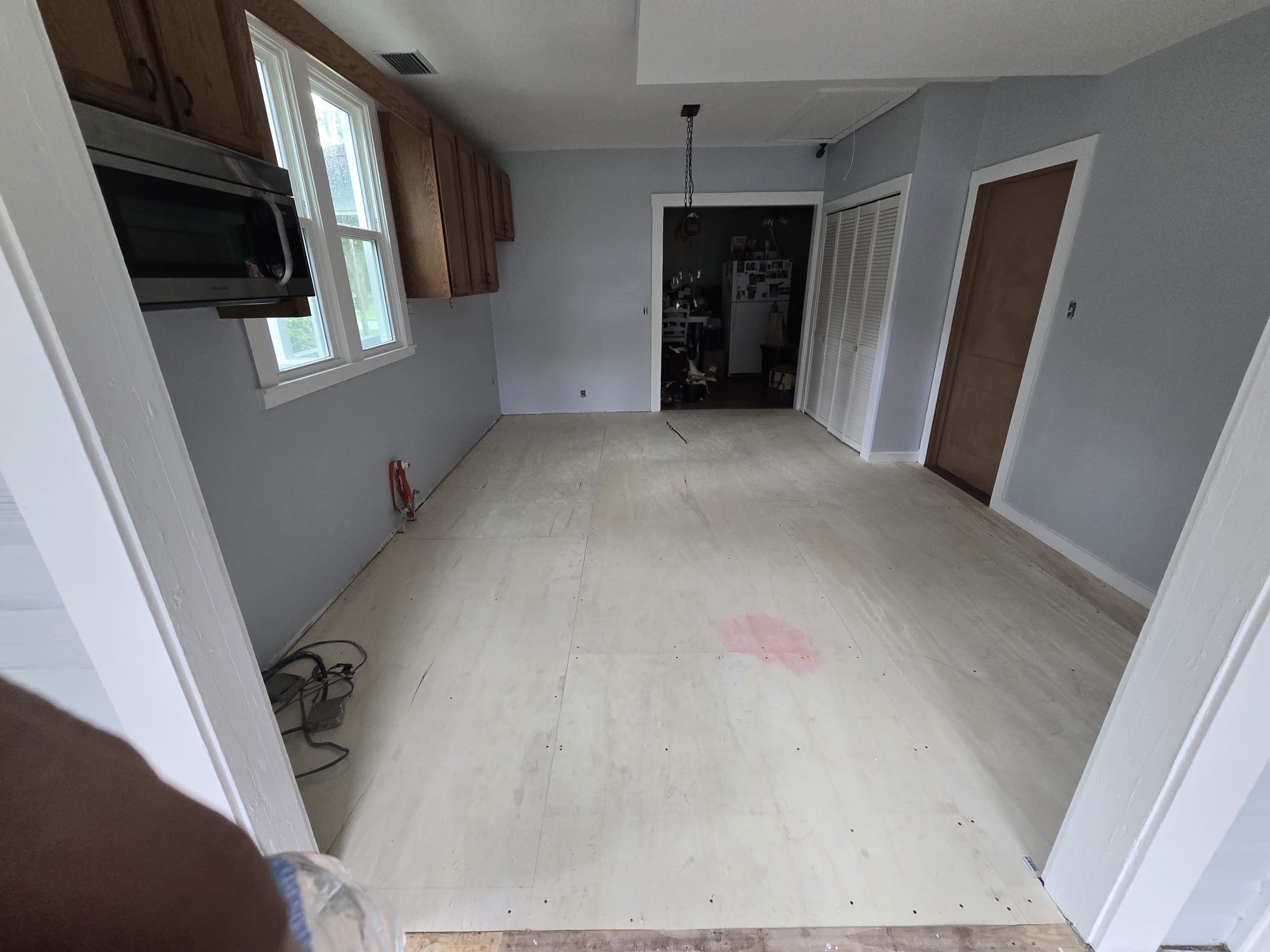 Kitchen floor prep after