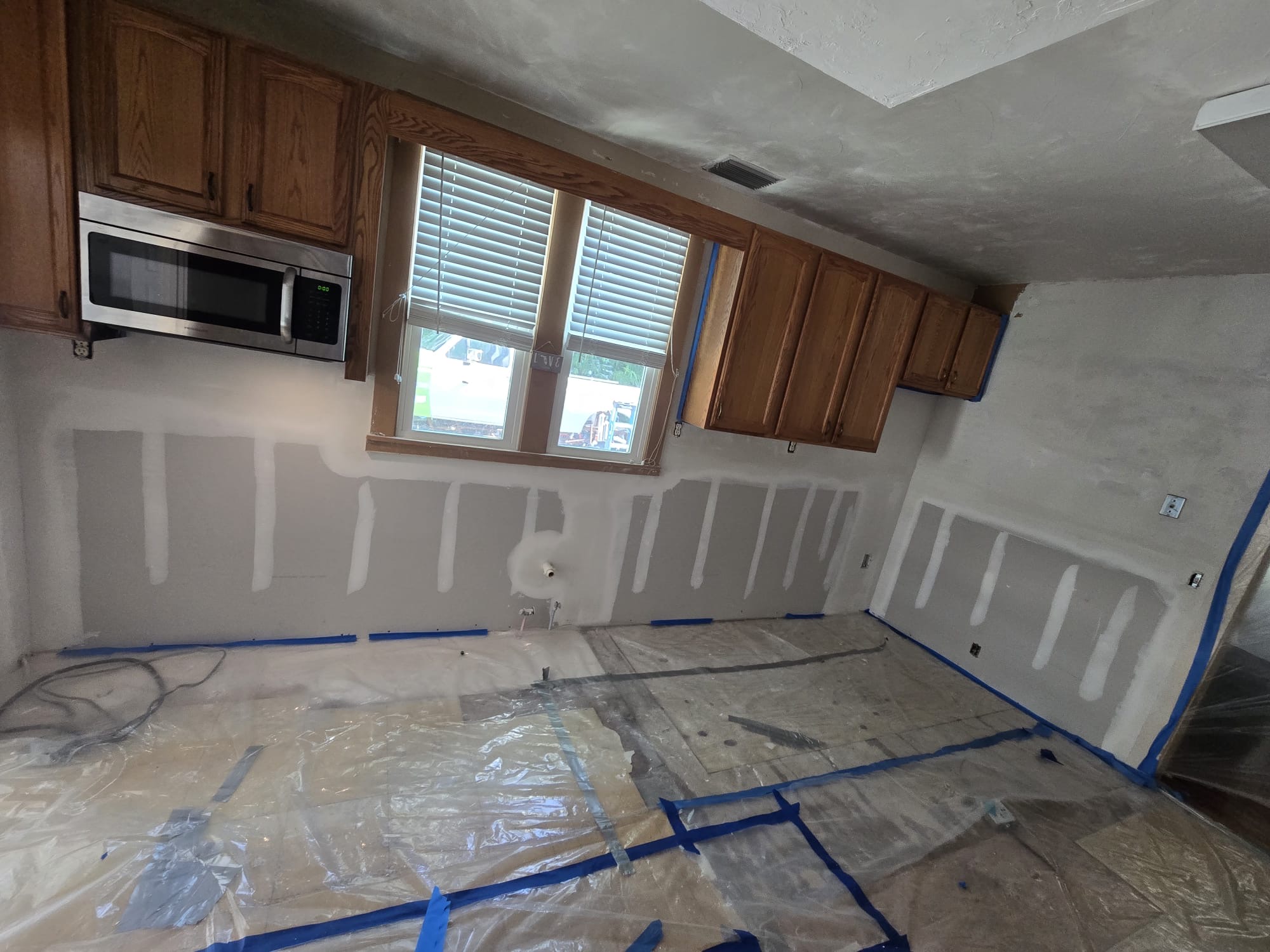 Kitchen floor prep before
